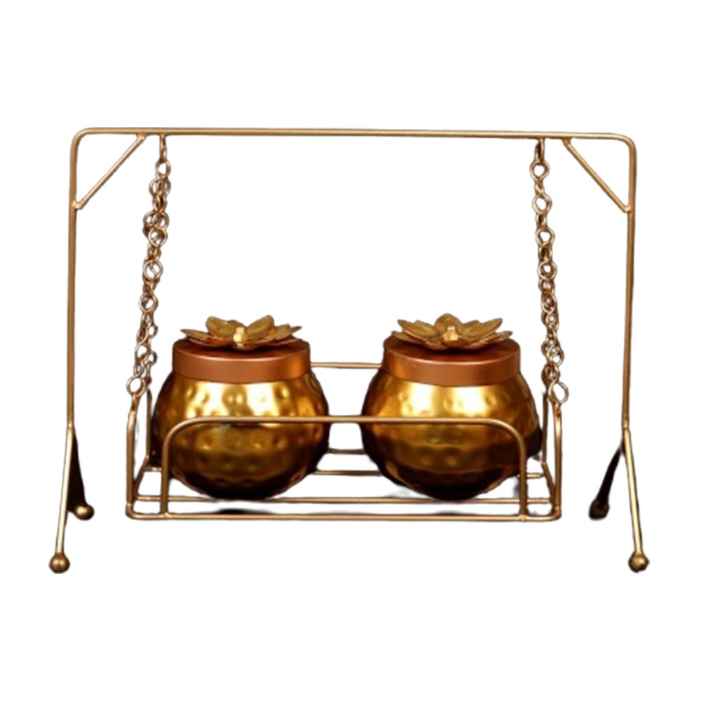 Beautiful Jhula platter with Two Water JAR Table Top Showpiece